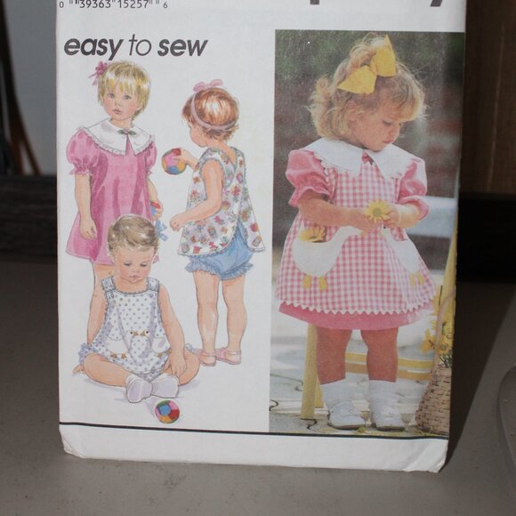 Simplicity Sewing Pattern 8948 Toddler Girls Dress Pinafore Top Bloomers 1/2-4 - Picture 2 of 4